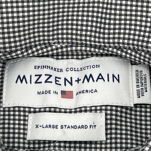Mizzen+Main Spinnaker Shirt Men XL‎ Button Down White Black Helmets to Hard Hats - Picture 2 of 11